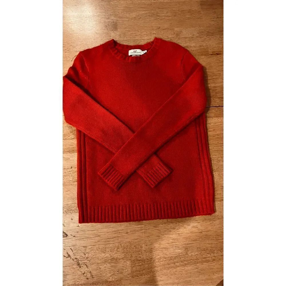 Vineyard Vines Red Cashmere Wool Crew Neck Sweater Womens Size XXS